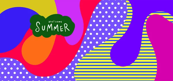 Colorful Abstract Curve Fluid Background Summer Banners — ストックベクタ