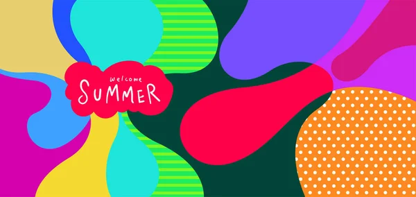 Colorful Abstract Curve Fluid Background Summer Banners — Stockový vektor