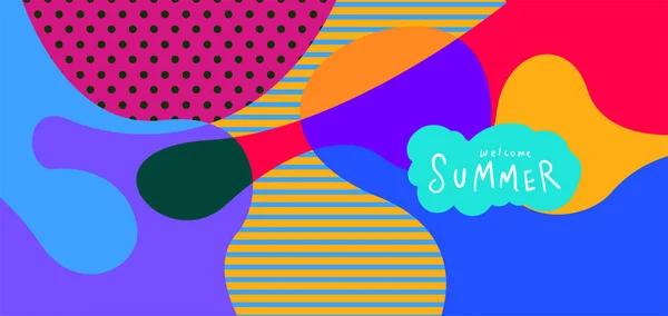 Colorful Abstract Curve Fluid Background Summer Banners — Wektor stockowy