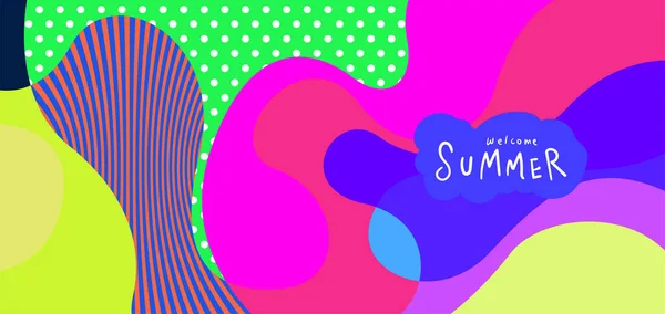 Colorful Abstract Curve Fluid Background Summer Banners — Stockvektor