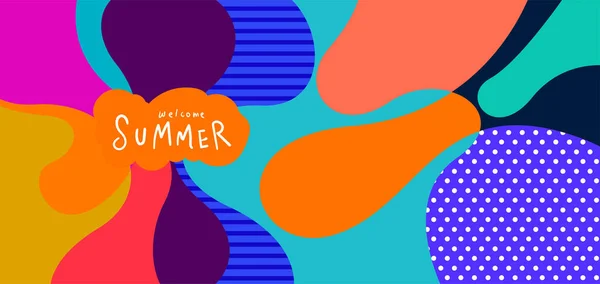 Colorful Abstract Curve Fluid Background Summer Banners — Stockvektor