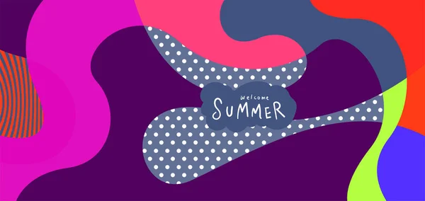 Colorful Abstract Curve Fluid Background Summer Banners — Stock Vector