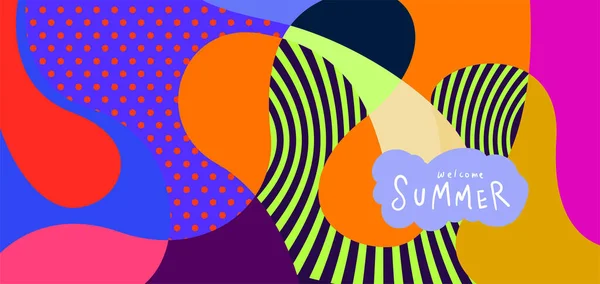 Yaz pankartları için renkli soyut eğri ve akışkan arkaplan