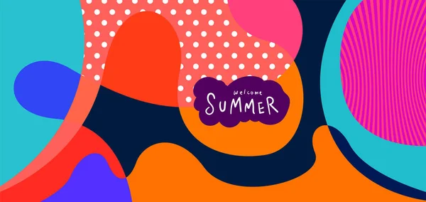 Colorful Abstract Curve Fluid Background Summer Banners — Stockvektor