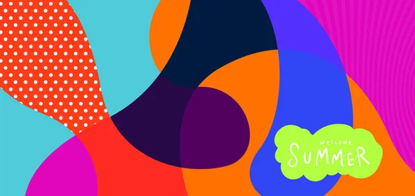 Colorful Abstract Curve Fluid Background Summer Banners — ストックベクタ