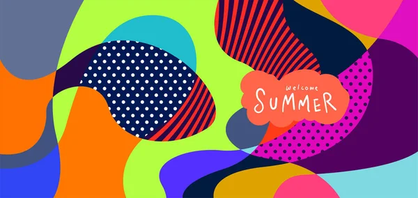 Yaz pankartları için renkli soyut eğri ve akışkan arkaplan