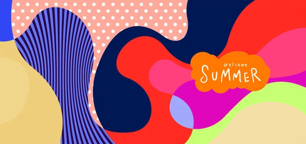 Colorful Abstract Curve Fluid Background Summer Banners —  Vetores de Stock