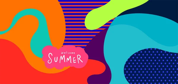 Colorful Abstract Curve Fluid Background Summer Banners — Wektor stockowy