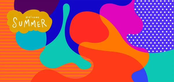 Colorful Abstract Curve Fluid Background Summer Banners — Wektor stockowy