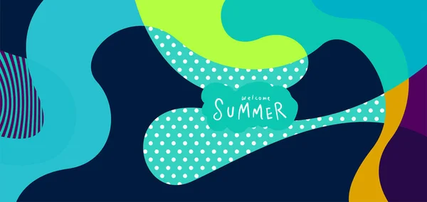 Colorful Abstract Curve Fluid Background Summer Banners — Stockvektor