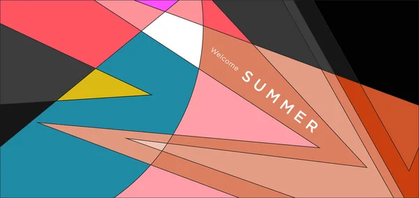 Colorful Abstract Geometric Background Summer Banner — Archivo Imágenes Vectoriales