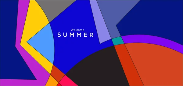 Colorful Abstract Geometric Background Summer Banner — Stockvector