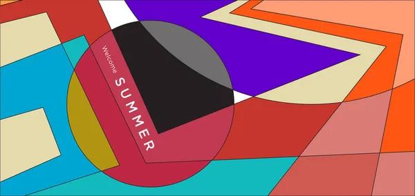 Fondo Geométrico Abstracto Colorido Para Bandera Del Verano — Vector de stock