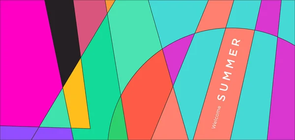 Colorful Abstract Geometric Background Summer Banner —  Vetores de Stock