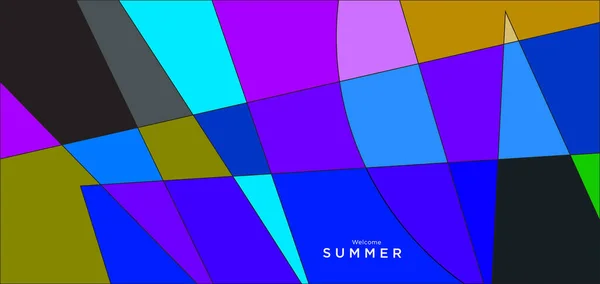 Colorful Abstract Geometric Background Summer Banner —  Vetores de Stock