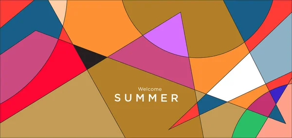 Bunte Abstrakte Geometrische Hintergrund Für Sommer Banner — Stockvektor