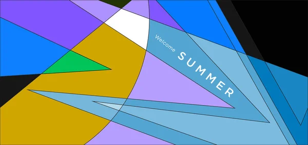 Colorful Abstract Geometric Background Summer Banner — 스톡 벡터