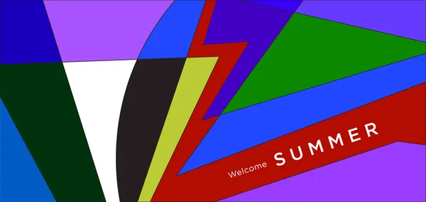 Colorful Abstract Geometric Background Summer Banner — Wektor stockowy