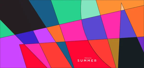 Colorful Abstract Geometric Background Summer Banner — стоковый вектор