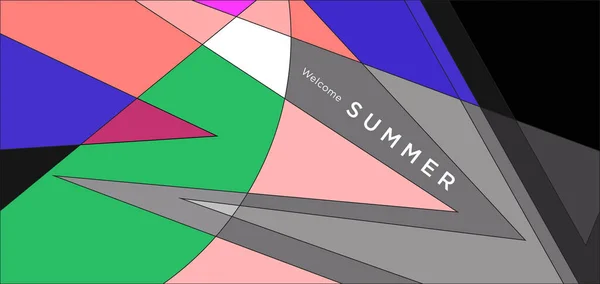 Colorful Abstract Geometric Background Summer Banner — Vettoriale Stock