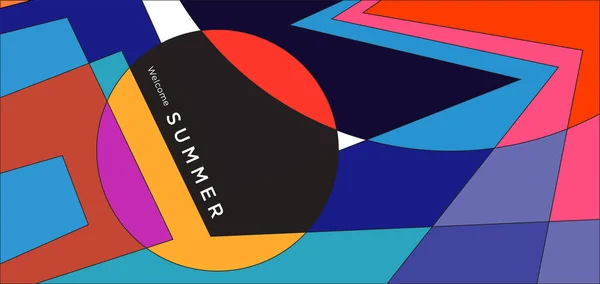 Colorful Abstract Geometric Background Summer Banner — Wektor stockowy