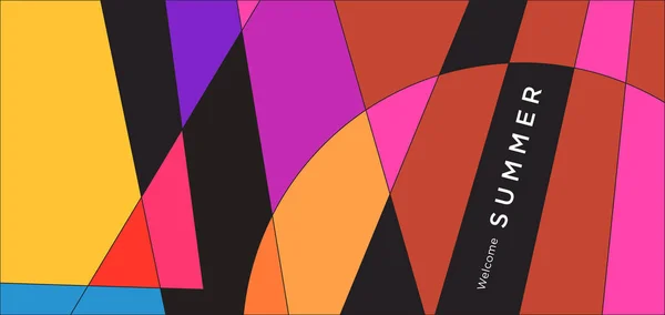 Bunte Abstrakte Geometrische Hintergrund Für Sommer Banner — Stockvektor