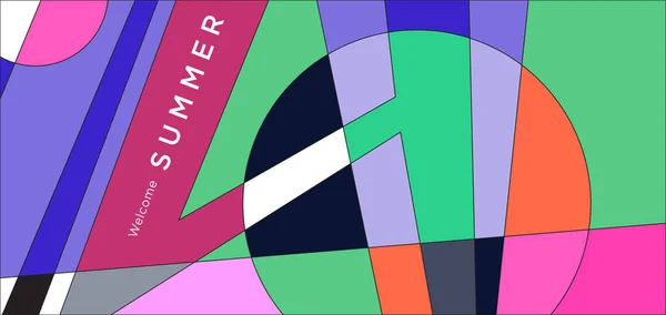 Πολύχρωμο Αφηρημένο Γεωμετρικό Φόντο Για Καλοκαιρινό Banner — Διανυσματικό Αρχείο