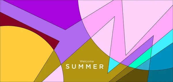 Colorful Abstract Geometric Background Summer Banner — Vettoriale Stock