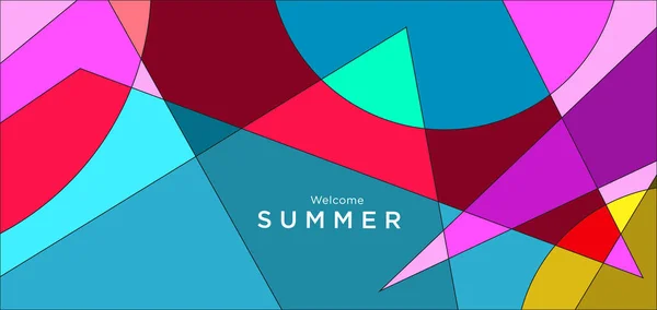 Colorful Abstract Geometric Background Summer Banner — Stockvector