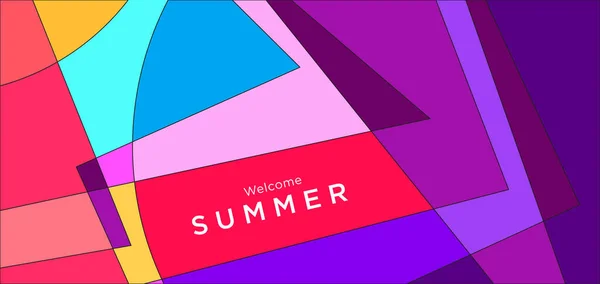 Colorful Abstract Geometric Background Summer Banner — Image vectorielle