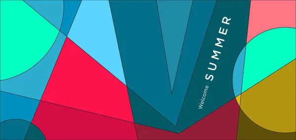 Colorful Abstract Geometric Background Summer Banner — Wektor stockowy