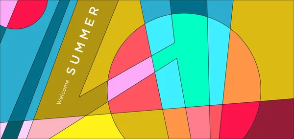 Bunte Abstrakte Geometrische Hintergrund Für Sommer Banner — Stockvektor