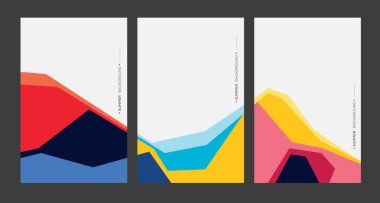 Renkli kapak, soyut geometrik çizgiler, üç çizgili, arkaplan kopyala