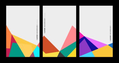 parlak soyut geometrik şekiller, üç çizgili, uzay afişini kopyala