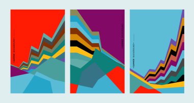 dijital soyut sanat, geometrik şekiller, Triptych yaratıcı kapak