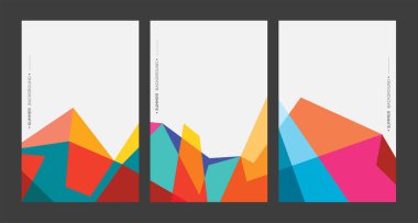 soyut parlak geometrik şekiller, üç boyutlu yaratıcı kapak