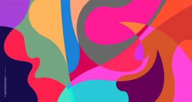 Pankart tasarımı için renkli soyut sıvı ve akışkan arkaplan