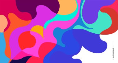 Pankart tasarımı için renkli soyut sıvı ve akışkan arkaplan