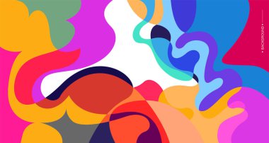 Pankart tasarımı için renkli soyut sıvı ve akışkan arkaplan