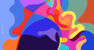 Pankart tasarımı için renkli soyut sıvı ve akışkan arkaplan