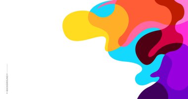 Pankart tasarımı için renkli soyut sıvı ve akışkan arkaplan