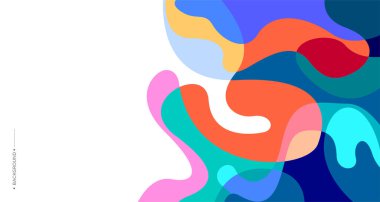 Pankart tasarımı için renkli soyut sıvı ve akışkan arkaplan