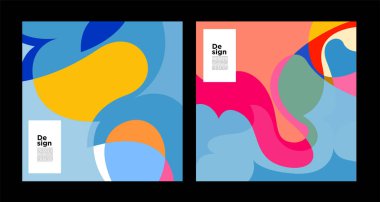 renkli broşürler, renkli soyut geometrik web sayfası, sosyal medya, tasarım şablonu