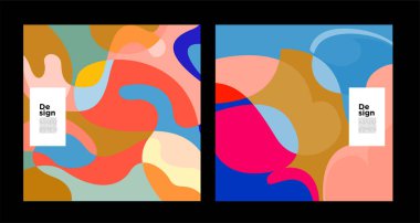 renkli broşürler, renkli soyut geometrik web sayfası, sosyal medya, tasarım şablonu