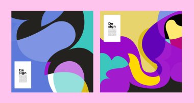 Çerçeveler, parlak soyut dijital sanat, kopyalama alanı için renkli arkaplan