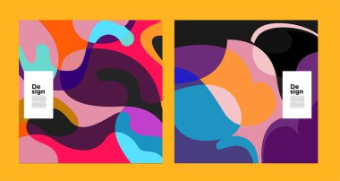 Çerçeveler, parlak soyut dijital sanat, kopyalama alanı için renkli arkaplan