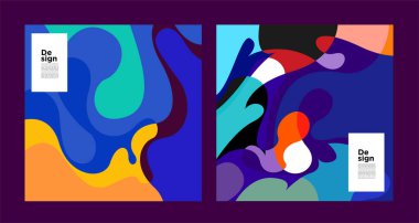 Çerçeveler, parlak soyut dijital sanat, kopyalama alanı için renkli arkaplan