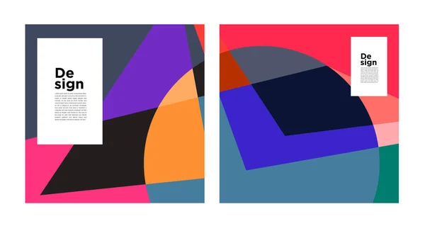 Brochure Frames Kleurrijke Abstracte Geometrische Banner Voor Webpagina Social Media — Stockvector