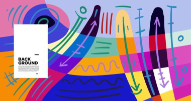 Soyut şekiller, geometrik çizgileri olan gradyan dalgalar, kopyalama alanı için renkli soyut ve parlak arkaplan 