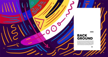 Renkli grafik eğri şekilleri. Kopyalama alanı için desen arkaplanı